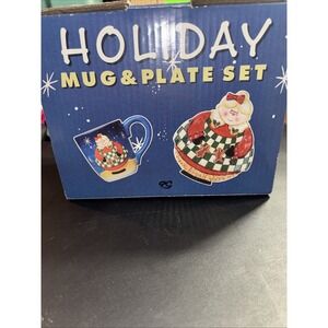 Costco Certified International Holiday Mug and Plate Set "Mrs. Claus"